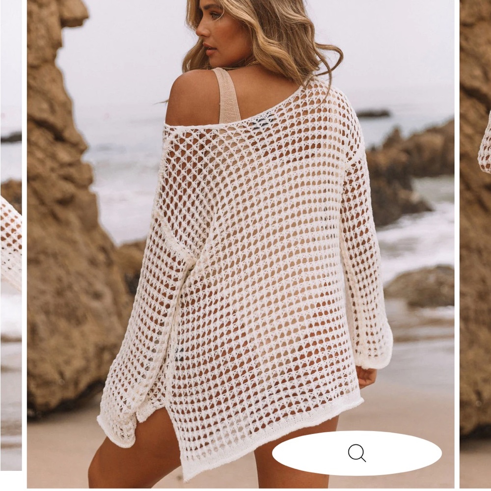 Seashore open knit top, cream 🍨 VICI - Picture 4 of 5
